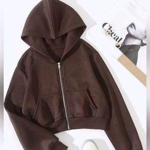refuge athletics cropped brown jacket